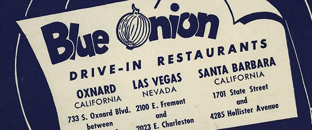 Blue Onion Drive-In Restaurant, menu