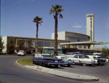 Front exterior of Hacienda Hotel, circa 1950s Front exterior of Hacienda Hotel, circa 1950s