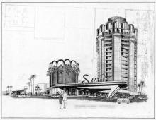 Architectural drawing, Sands Hotel, 1963