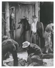 On set of The Outlaw, 1940.