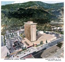 Stern's original tower design before it was altered to more closely reflect the natural setting Stern's original tower design before it was altered to more closely reflect the natural setting