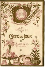 Globe Restaurant menu, 1901.