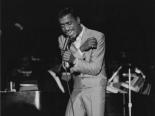 Photograph of Sammy Davis, Jr. performing in the Copa Room at the Sands Hotel, Las Vegas, 1966
