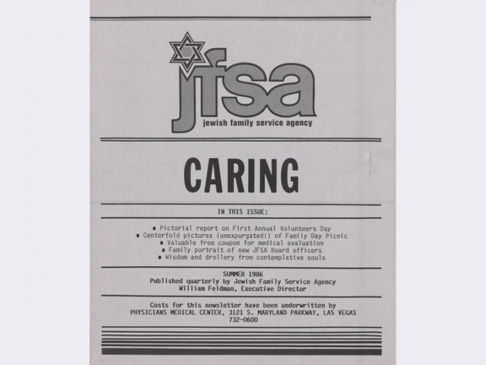 Jewish Family Service Agency newsletter, Summer 1986