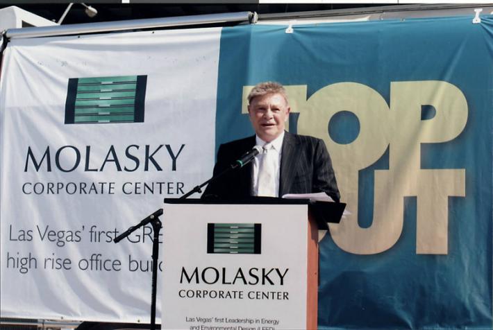 Irwin Molasky at the groundbreaking ceremonies for the Molasky Corporate Center, 2006