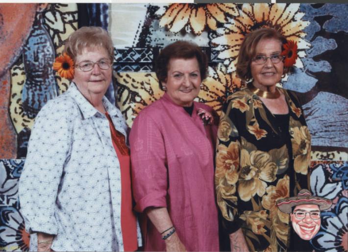 Photographof Adele Salton (Baratz), Mimi Katz and Florence Frost at a gala, 2000