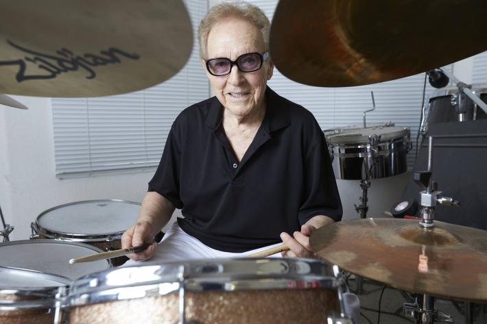 Photograph of Bobby Morris with drums, Las Vegas, Nevada, May 27, 2016