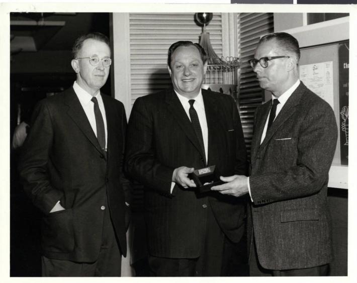 Paul Haggland (The mayor of Fairbanks, Alaska), Burton Cohen, Hewitt Lounsberry (Mayor of Anchorage, Alaska) at the Sands Hotel