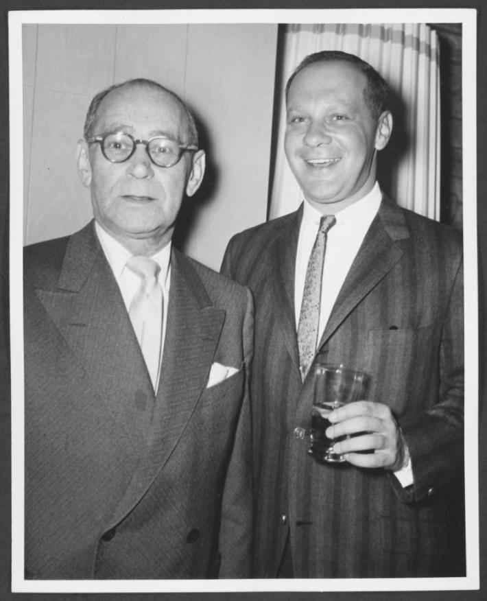 Allard Roen, right, and his father. Allard Roen was general manager of Wilbur Clark's Desert Inn.
