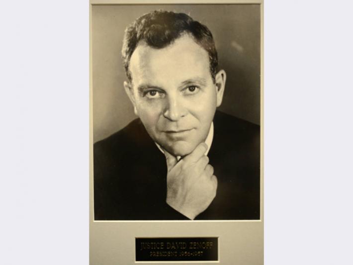 Portrait of Justice David Zenoff, Temple Beth Sholom president, 1956-1957 Portrait of Justice David Zenoff, Temple Beth Sholom president, 1956-1957