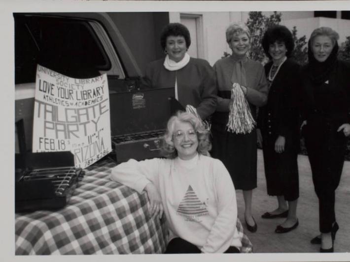  Library Society Tailgate party, University of Nevada, Las Vegas, February 18, 1990. (Renee Diamond is standing on the far left)