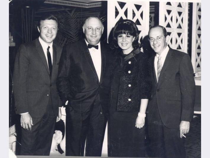 Photograph of Steve Lawrence, Jay Sarno, Edyie Gormé and Nate Jacobson, Las Vegas, Nevada, August 25, 1966 Photograph of Steve Lawrence, Jay Sarno, Edyie Gormé and Nate Jacobson, Las Vegas, Nevada, August 25, 1966