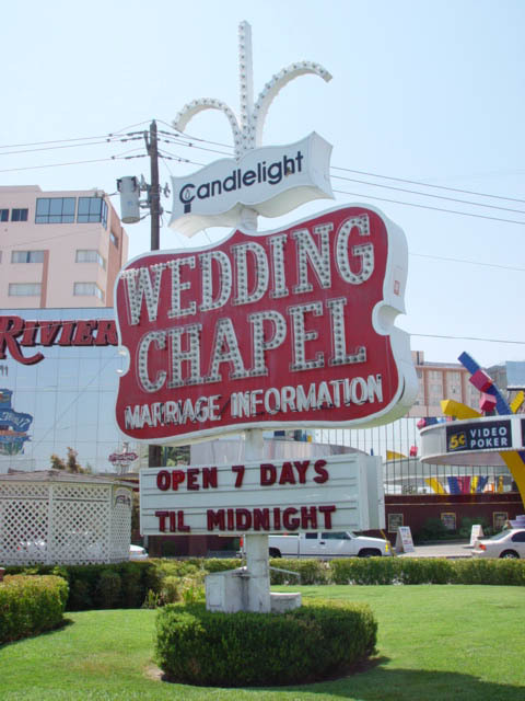 Photographs of Candlelight Wedding Chapel sign, Las Vegas (Nev.), 2002