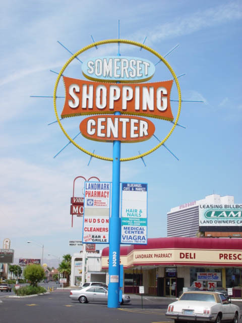 Photographs of Somerset Shopping Center sign, Las Vegas (Nev.), 2002