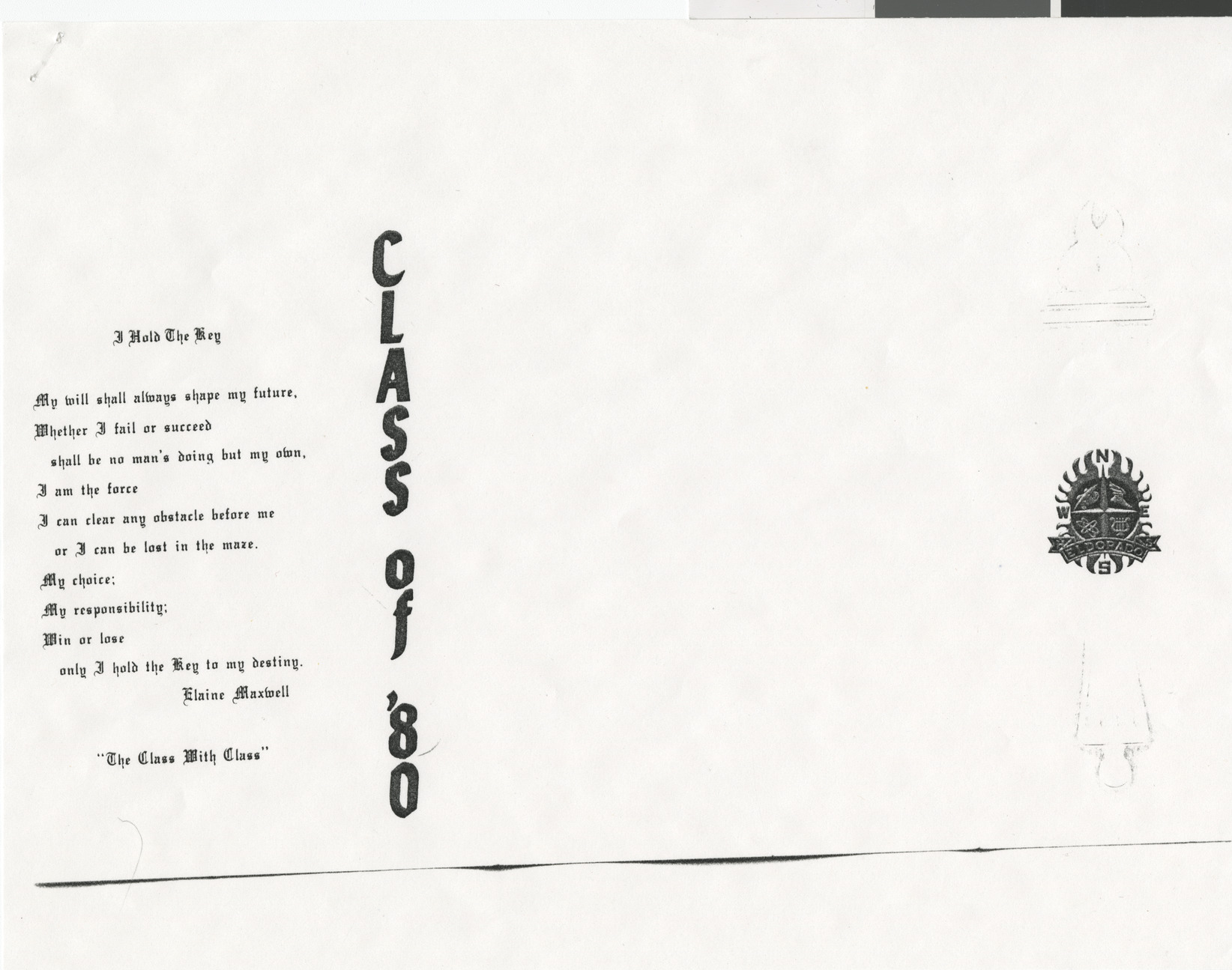 Photocopy of a graduation announcement for Anthony Charles Quarles from Eldorado High School, 1980