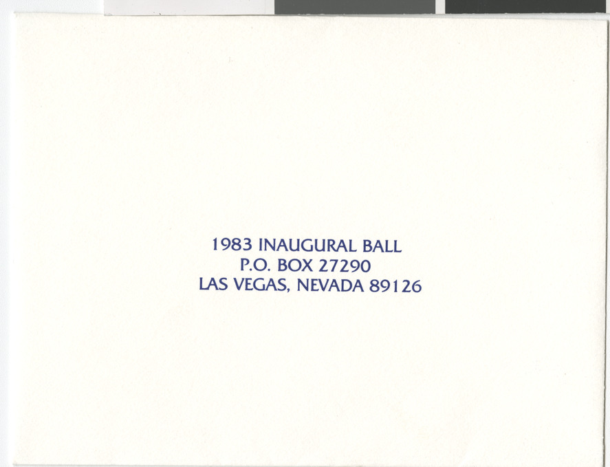 Invitation and RSVP cards for the 1983 Inaugural Ball, 1983