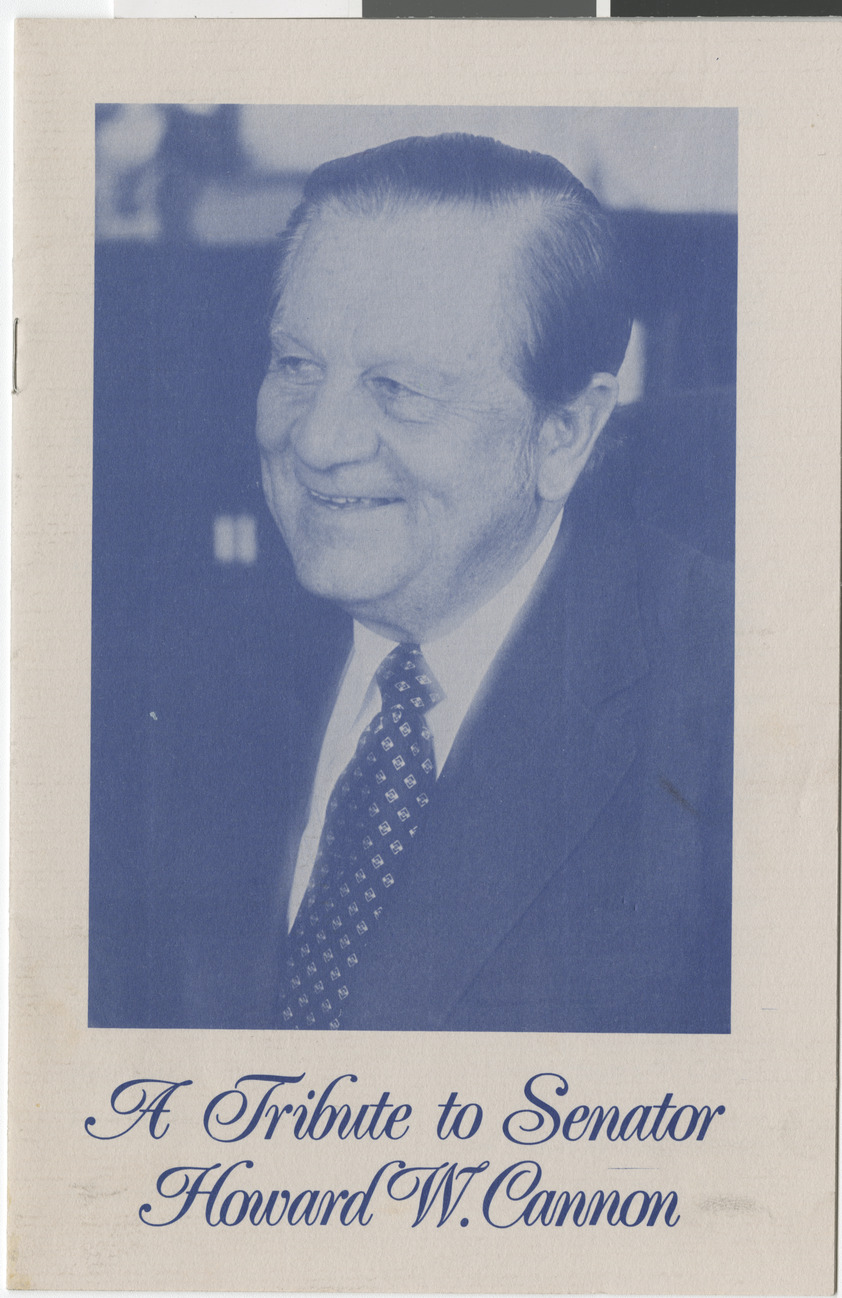 Program for a Tribute to Senator Howard W. Cannon, 1986