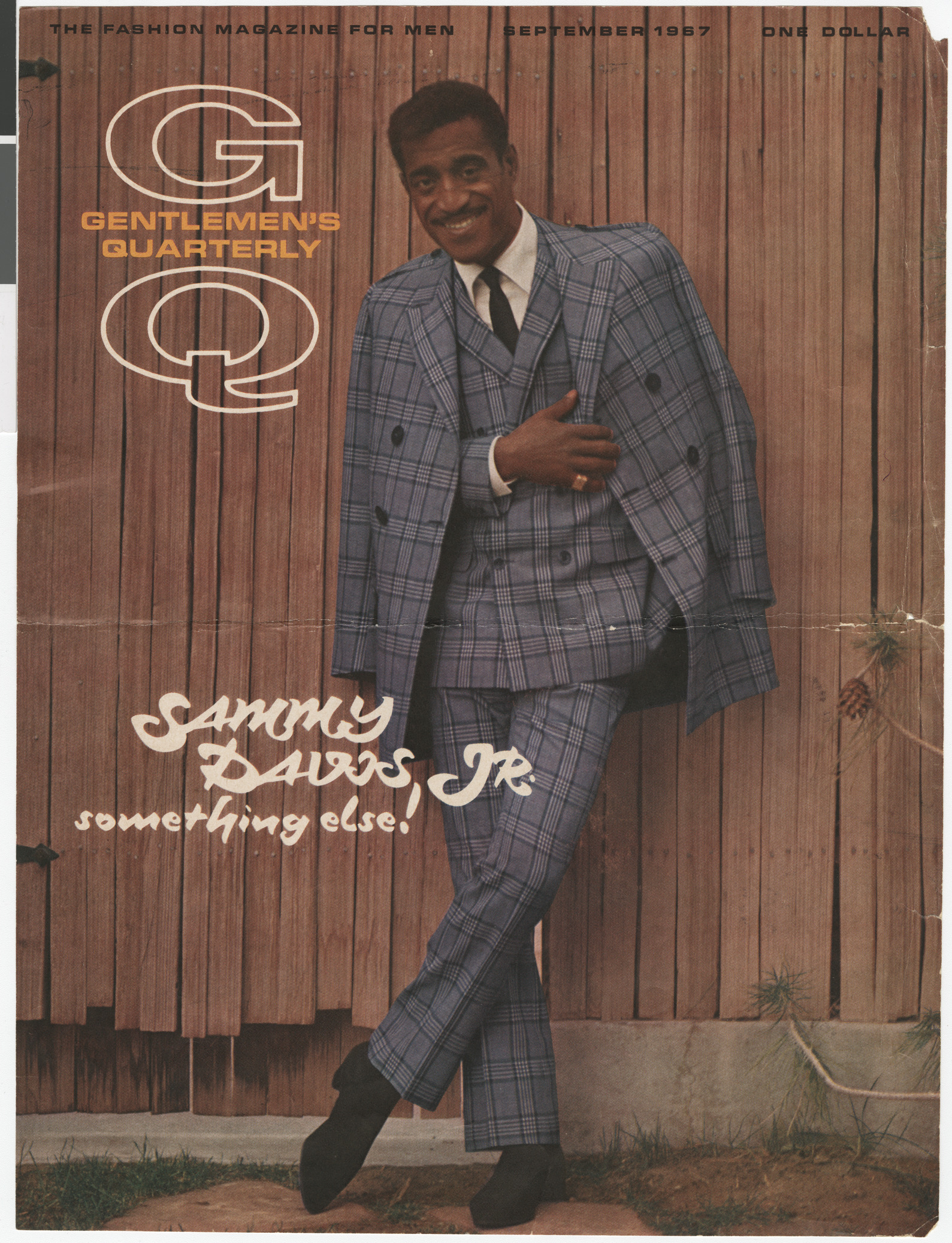 Tear sheet of cover of GQ magazine featuring Sammy Davis, Jr., September 1967
