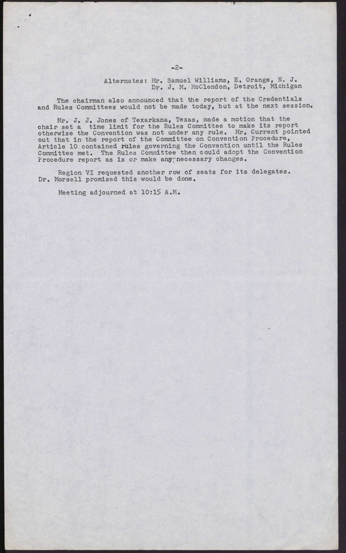 Minutes of the 51st Annual Convention (2 pages), June 22, 1960, page 2