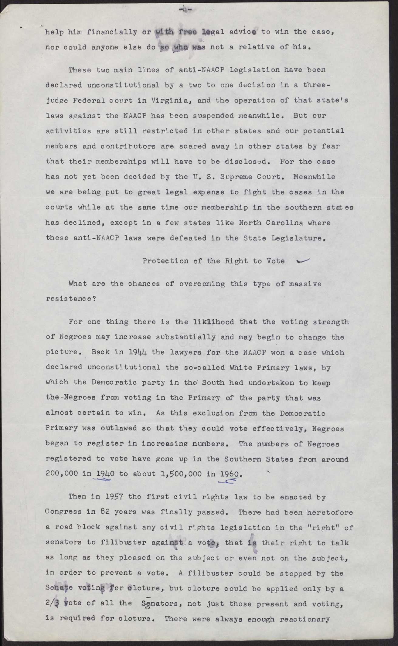 Speakers' notes: The NAACP and the Fight for Desegregation, page 4