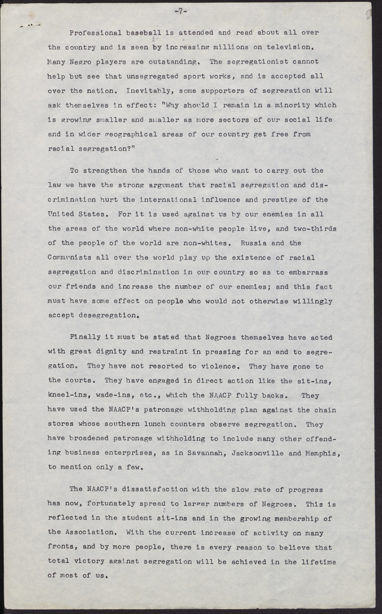 Speakers' notes: The NAACP and the Fight for Desegregation, page 7