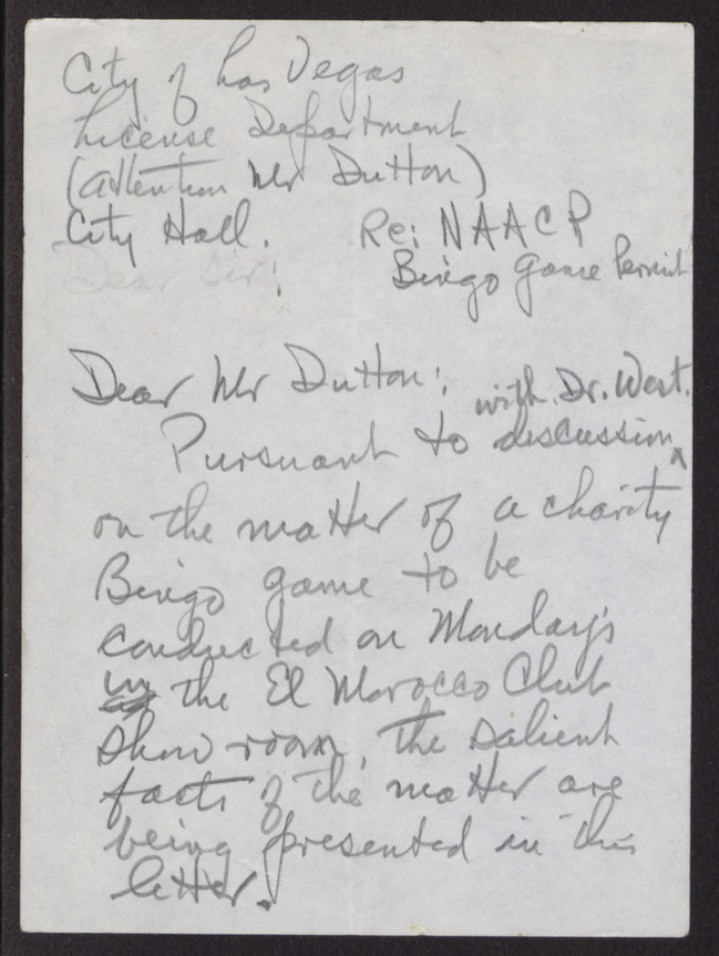 Handwritten rough draft letter to Mr. Dutton from Rev. Donald M. Clark (5 small pages)