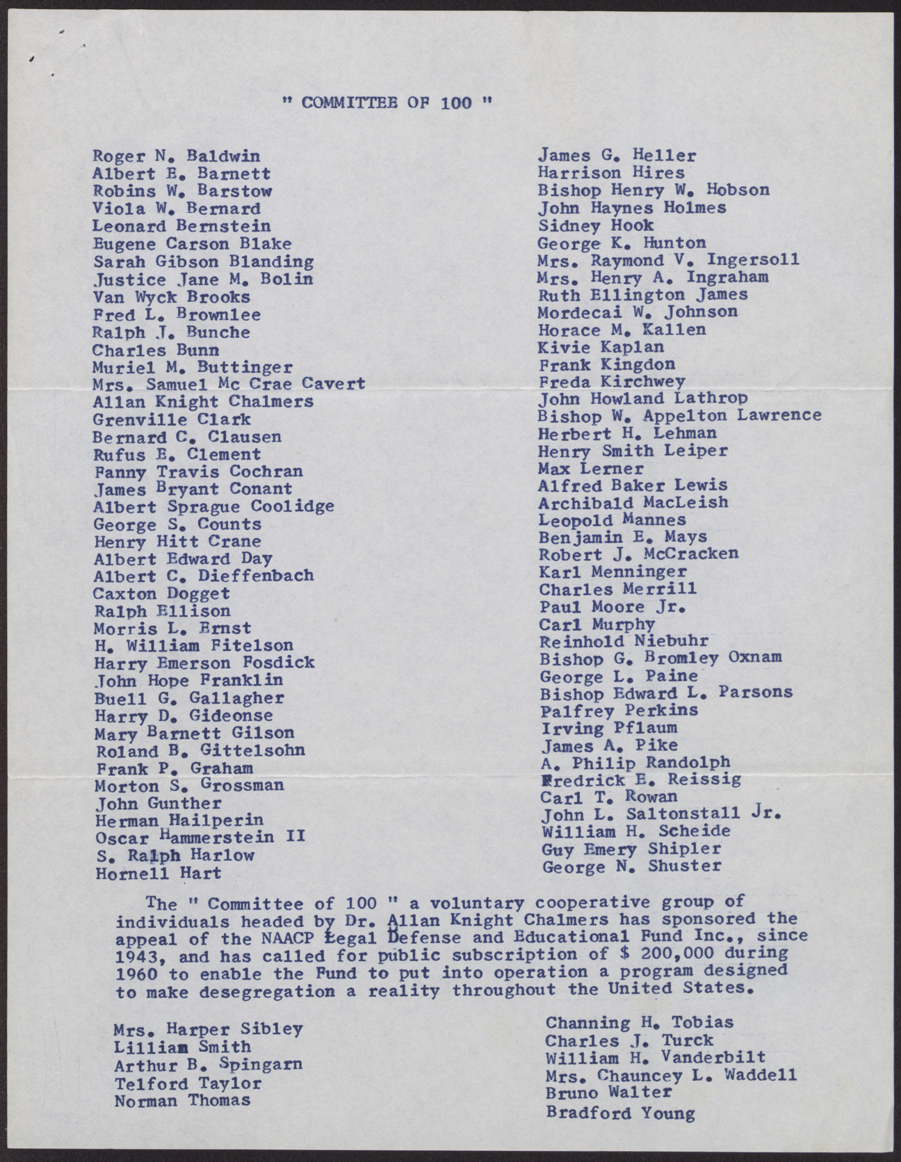 Memo and list of NAACP officers and board directors to Donald Clark from Maggie (3 pages), [1961?], page 3