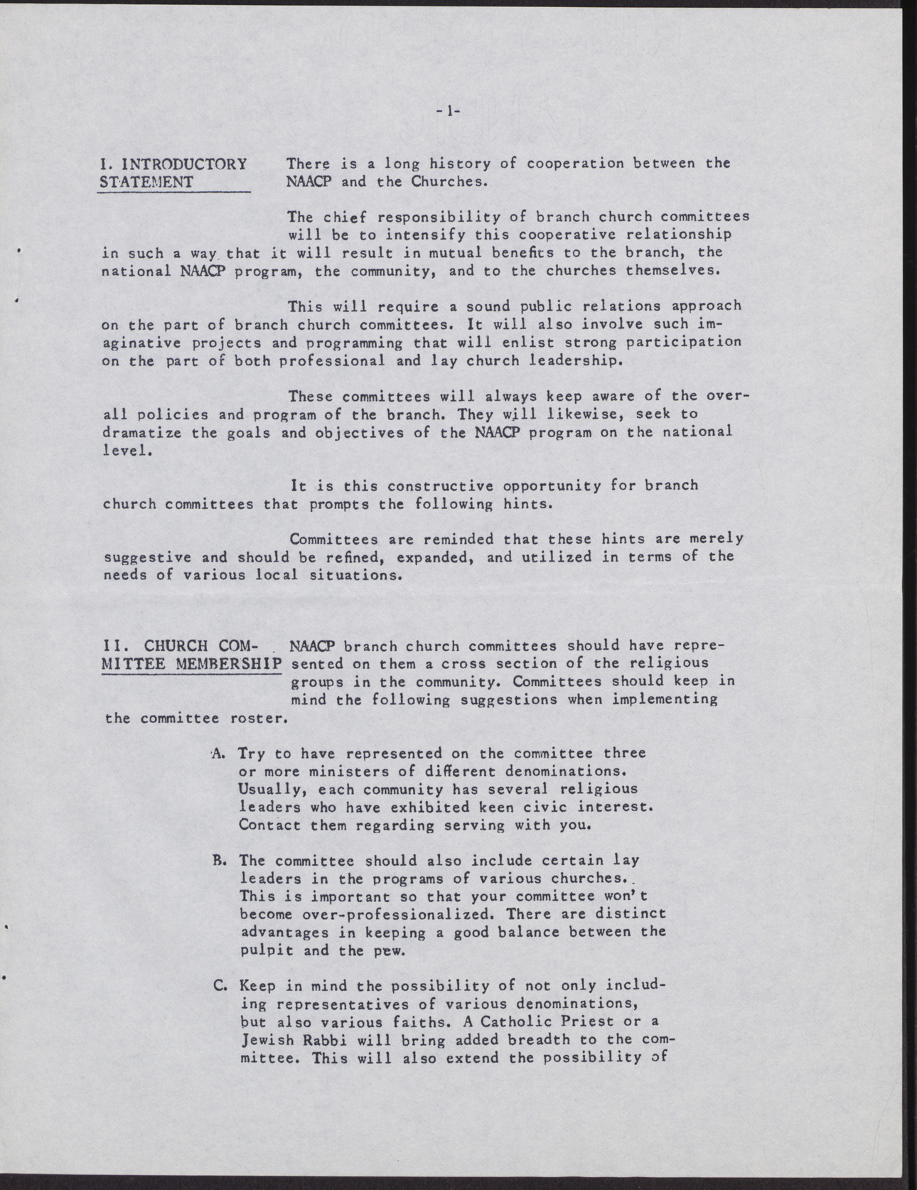 Program Suggestions for Branch Church Committees of the National Association for the Advancement of Colored People (9 pages), no date, page 4