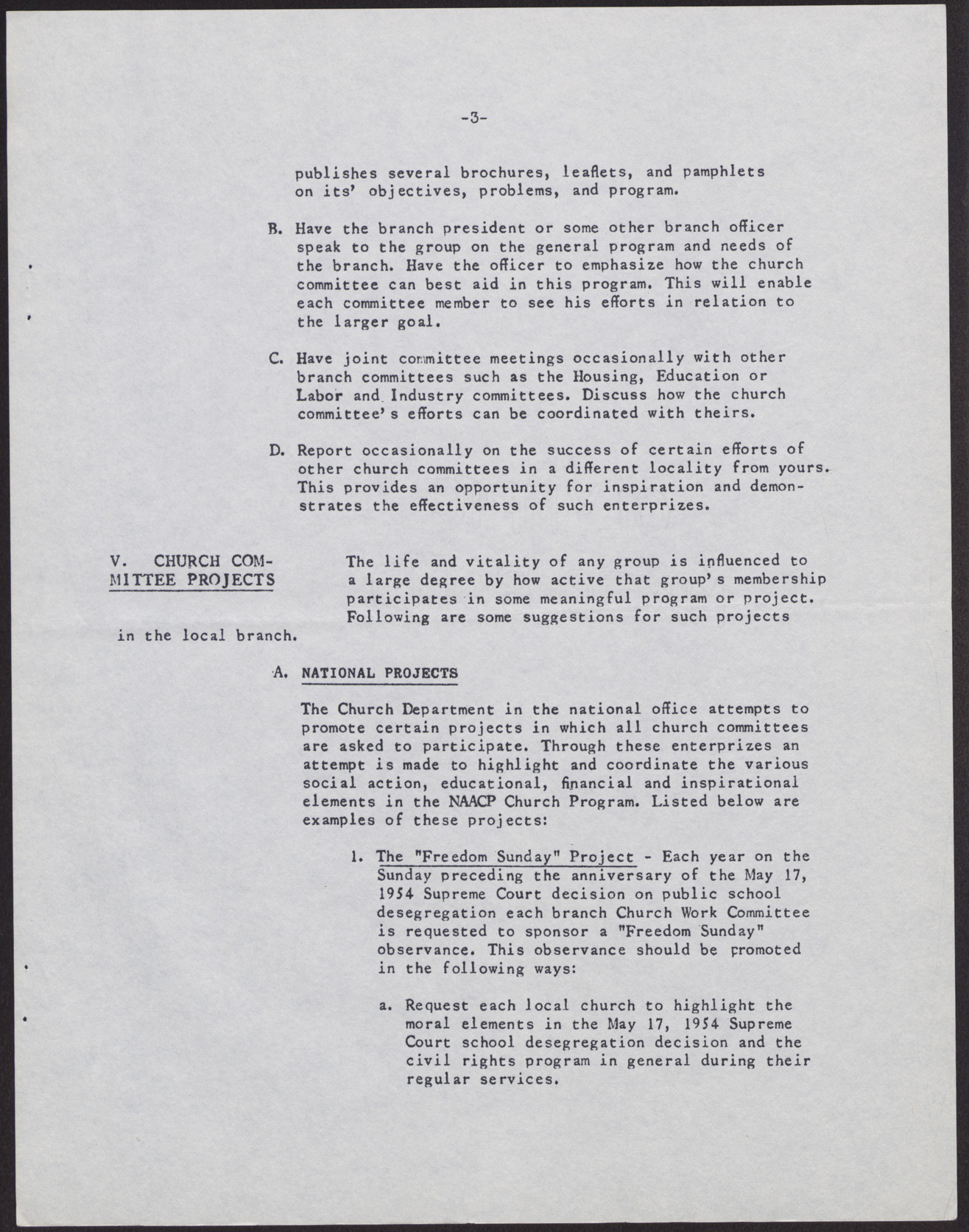 Program Suggestions for Branch Church Committees of the National Association for the Advancement of Colored People (9 pages), no date, page 6