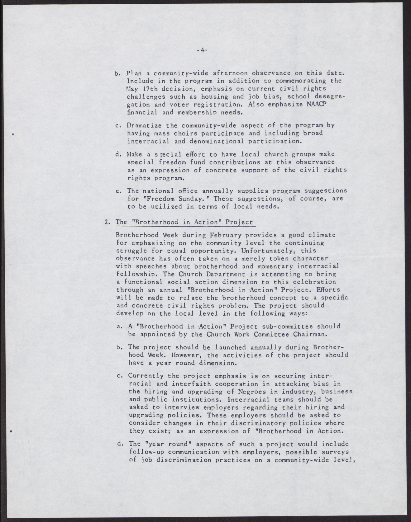 Program Suggestions for Branch Church Committees of the National Association for the Advancement of Colored People (9 pages), no date, page 7
