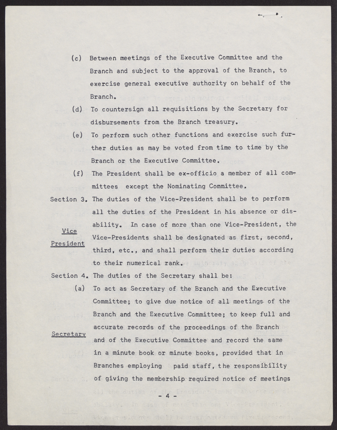 Amended Constitution and By-laws for branches of the NAACP (36 pages), no date, page 4