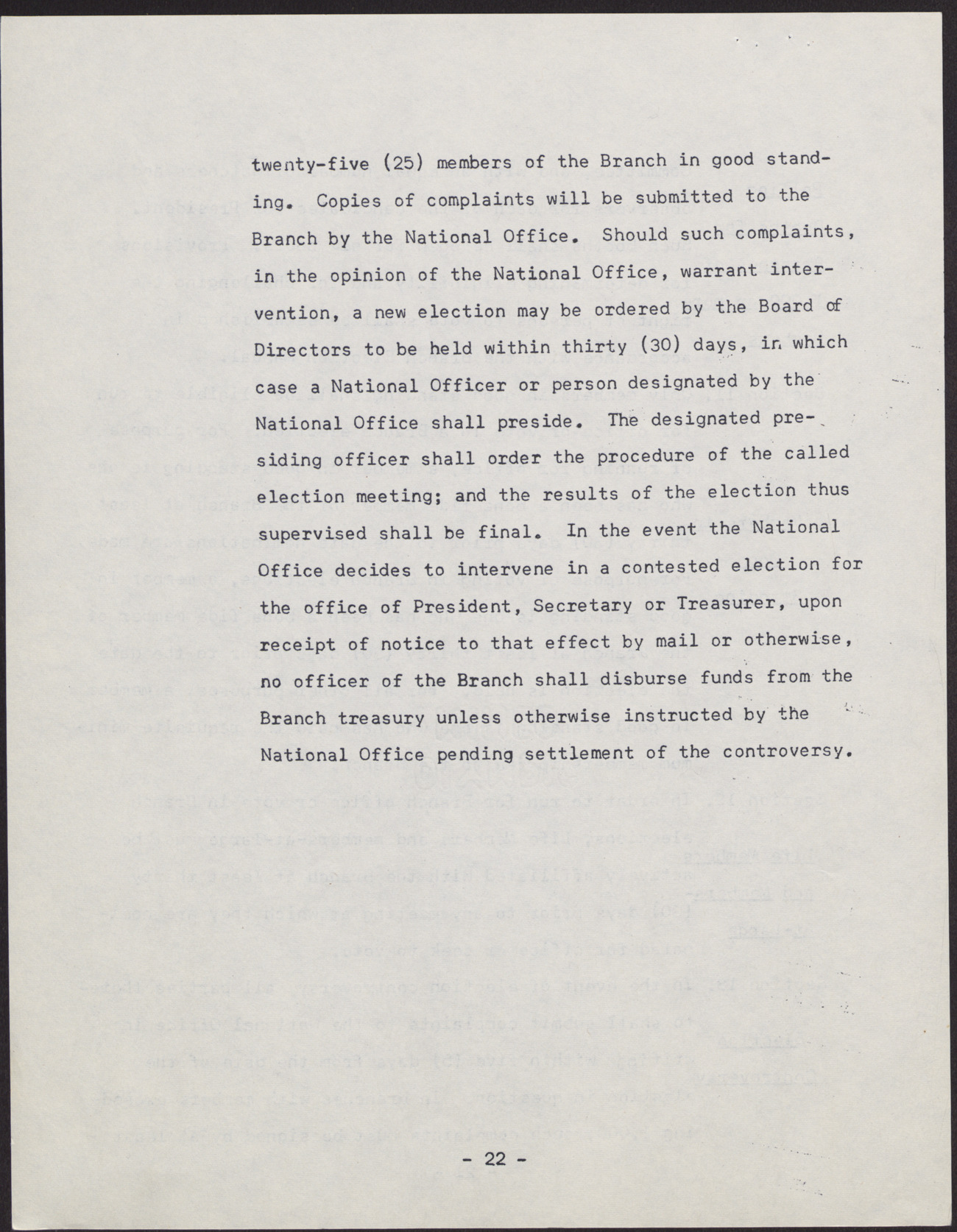 Amended Constitution and By-laws for branches of the NAACP (36 pages), no date, page 22