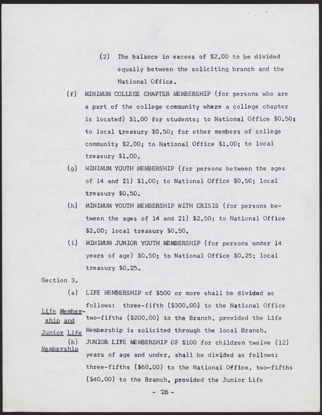 Amended Constitution and By-laws for branches of the NAACP (36 pages), no date, page 26