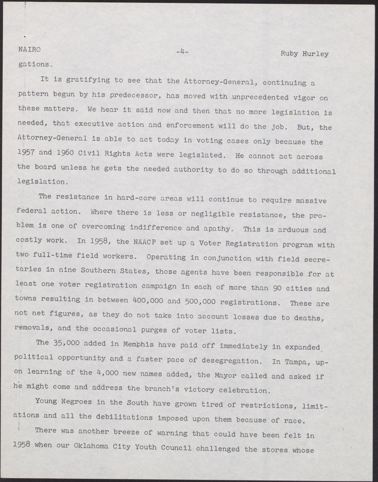 Paper for NAIRO Conference (7 pages), November 10, 1961, page 4