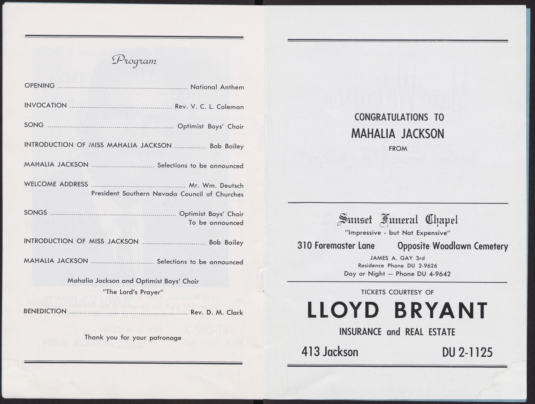 Program for event at Las Vegas Conventional Hall, August 9, 1959, page 7-8