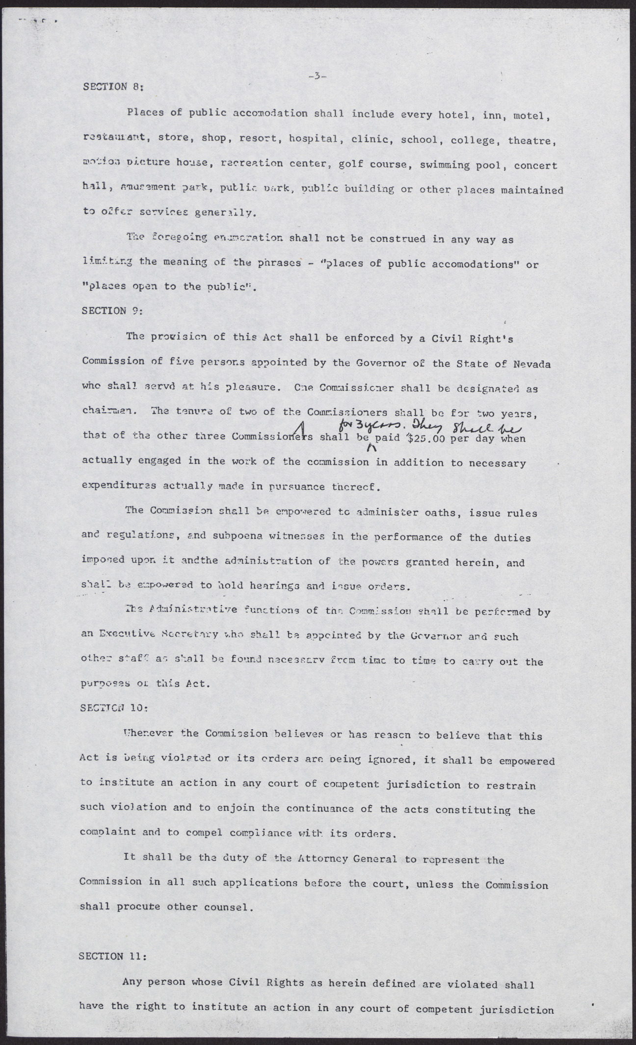 Nevada's Civil Rights Practices Act (5 pages), no date, page 3