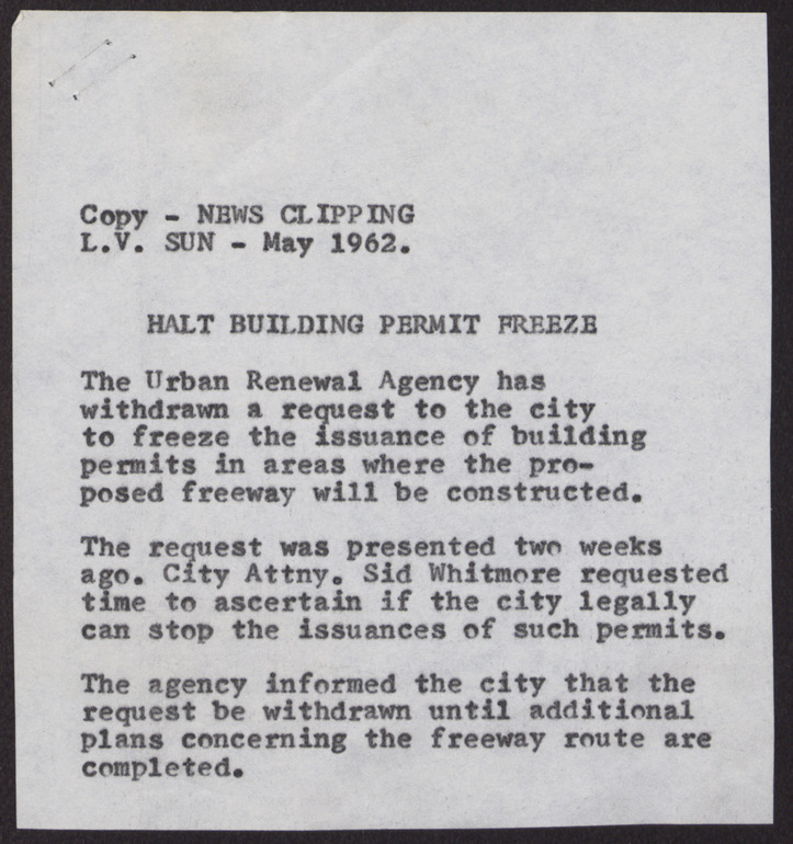 A memo, note, and minutes of the first meeting of the Urban Renewal Area Advisory Committee (7 pages), October 11, 1957, page 2