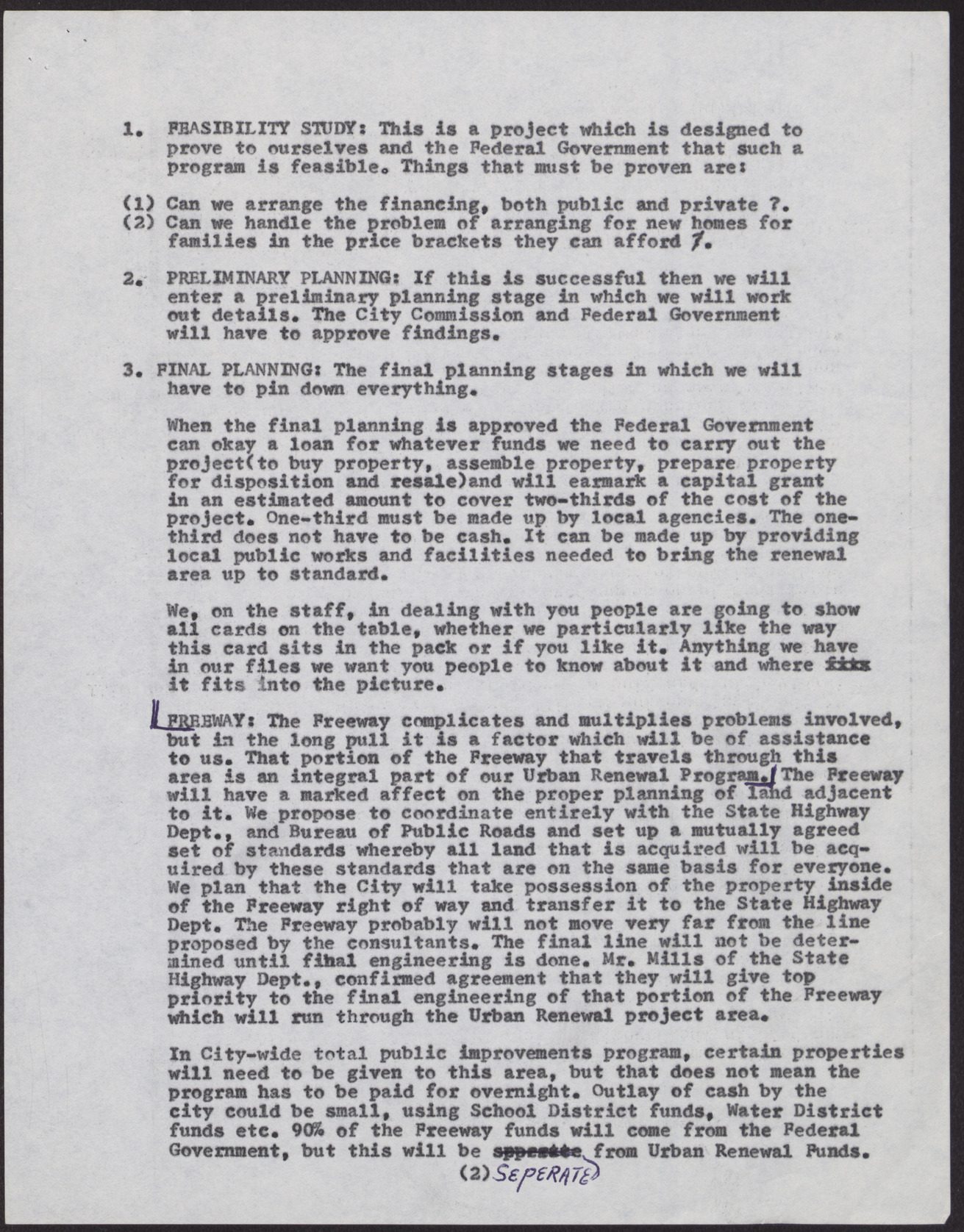 A memo, note, and minutes of the first meeting of the Urban Renewal Area Advisory Committee (7 pages), October 11, 1957, page 4