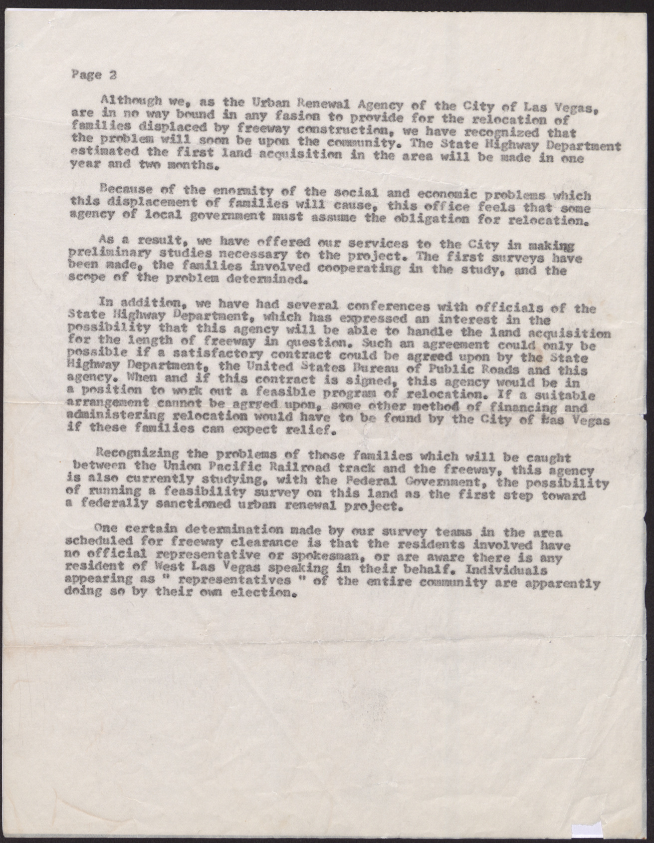 Letter to Mayor Oran K. Gragson (2 pages), August 10, 1962, page 2
