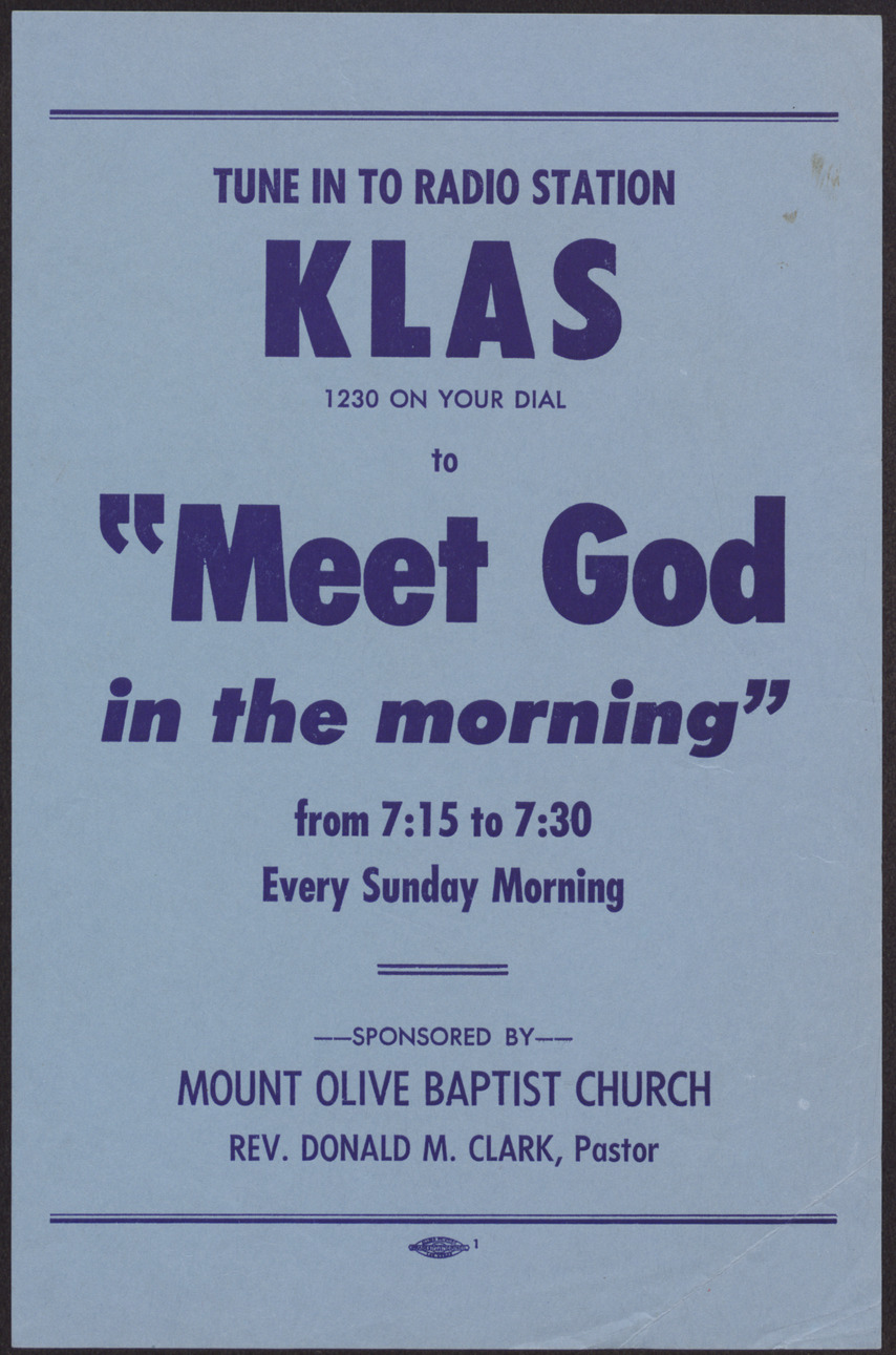 Flier for a KLAS radio station program