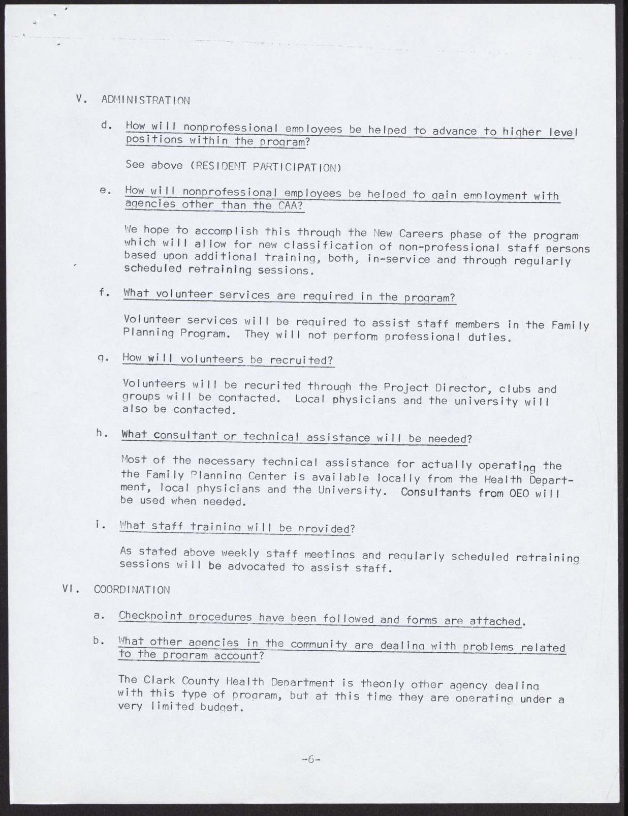 United Fund of Clark County, Inc. Manual of Operations (8 pages, possibly out of sequence or unrelated), no date, page 7