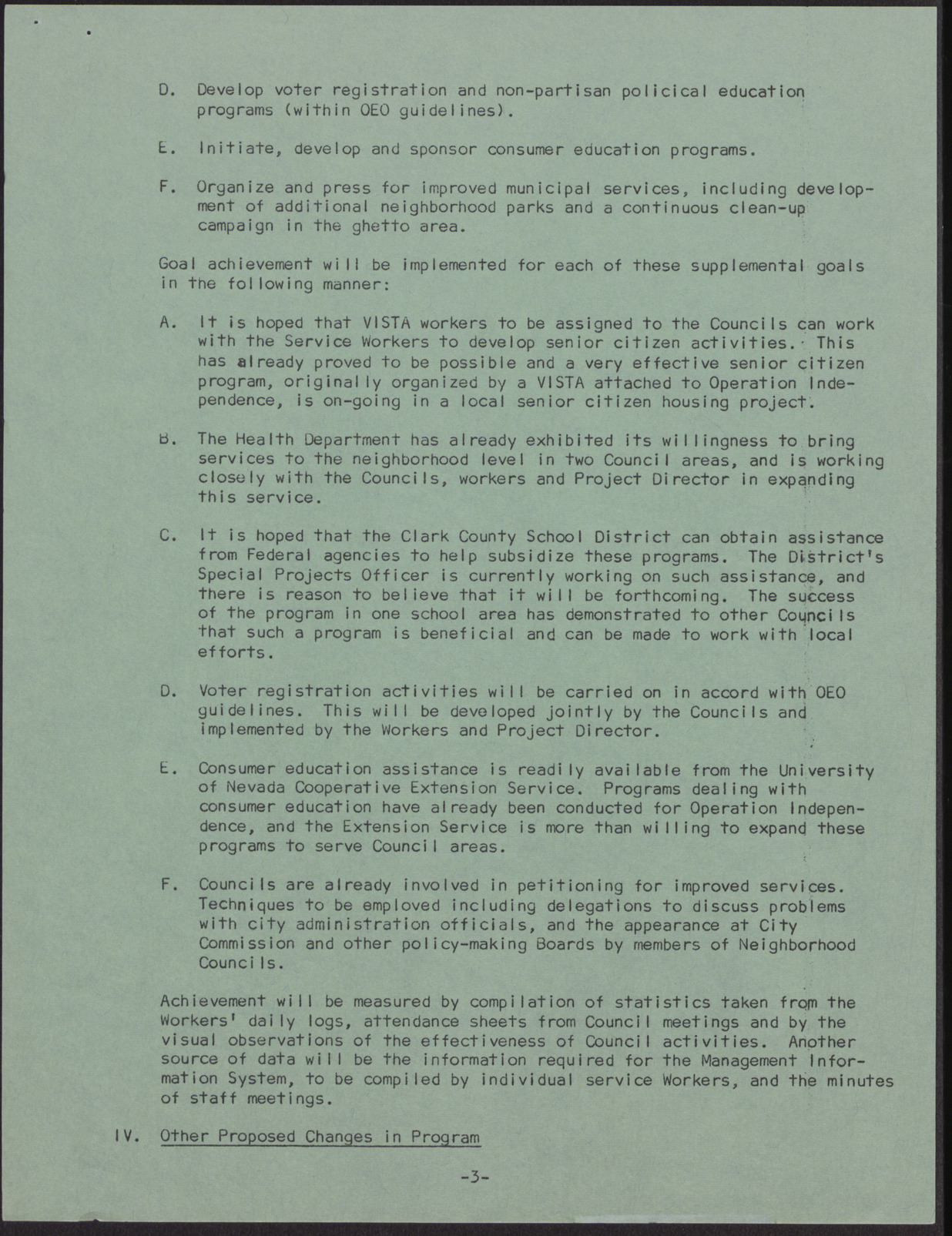 Clark County Neighborhood Council Project Work Program Description (7 pages), no date, page 3