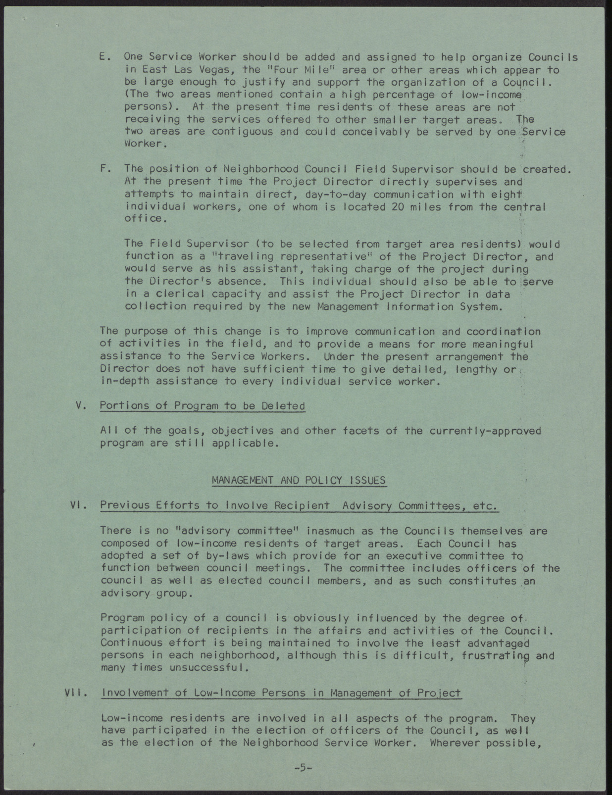 Clark County Neighborhood Council Project Work Program Description (7 pages), no date, page 5