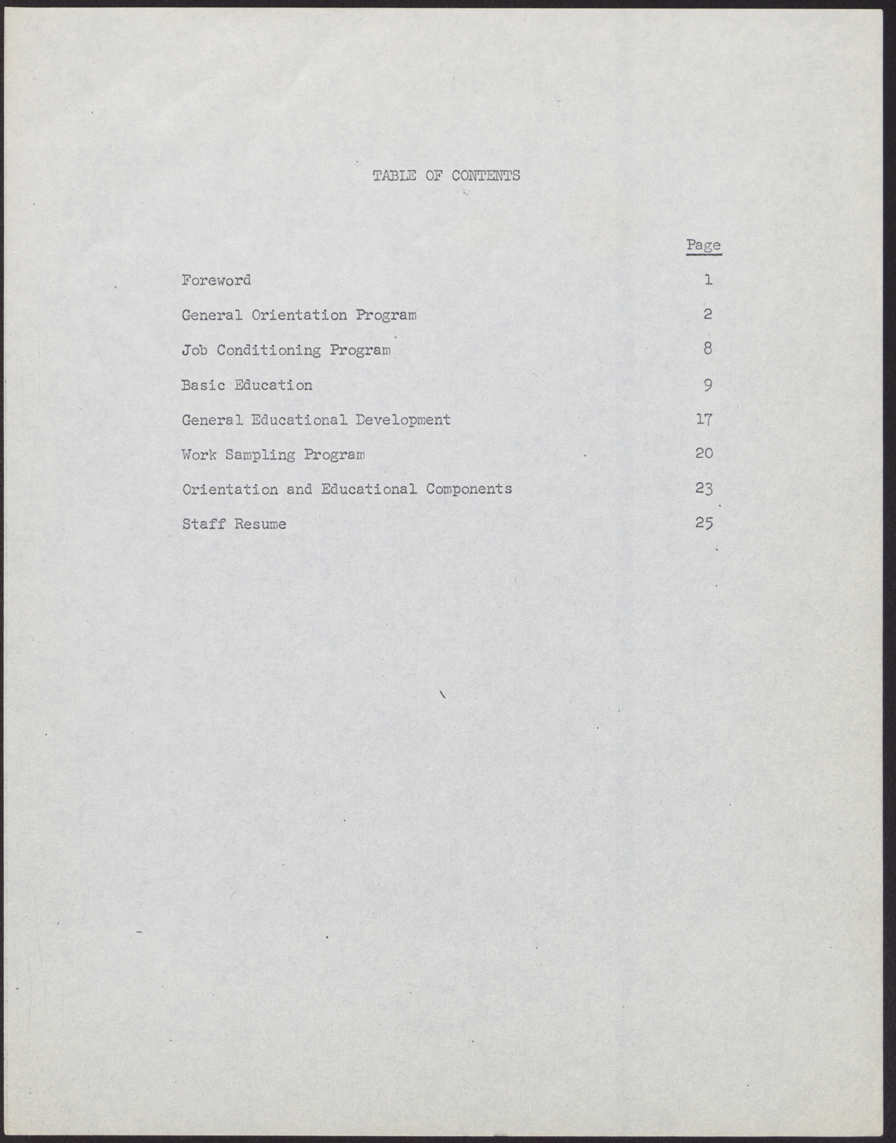 Proposal to the Clark County, Nevada Concentrated Employment Program (21 pages, missing some pages/sections listed in its table of contents), July 2, 1968, page 2