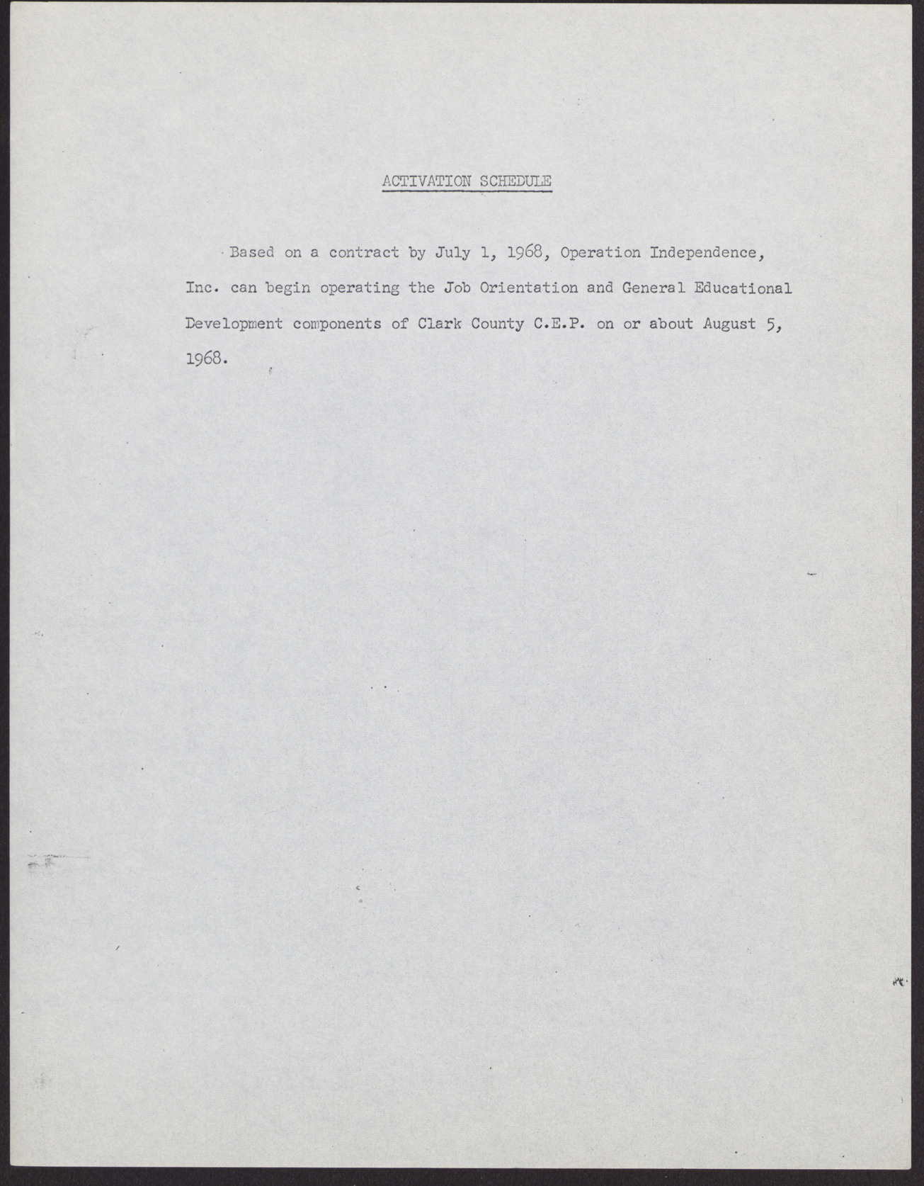 Proposal to the Clark County, Nevada Concentrated Employment Program (21 pages, missing some pages/sections listed in its table of contents), July 2, 1968, page 3