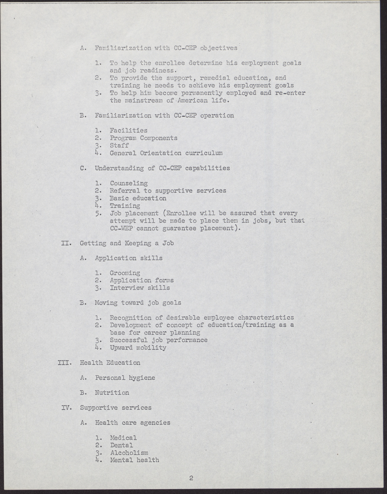 Proposal to the Clark County, Nevada Concentrated Employment Program (21 pages, missing some pages/sections listed in its table of contents), July 2, 1968, page 6