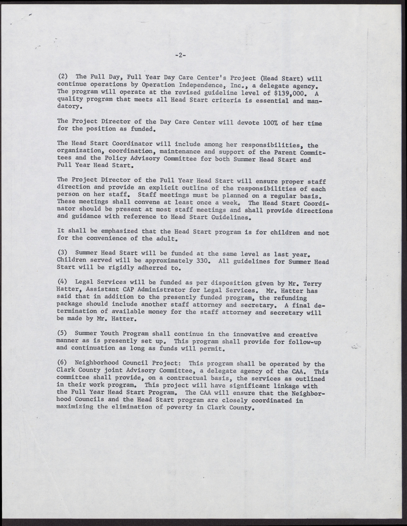 Letter to Economic Opportunity Board from Carlton Dias (3 pages), December 9, 1968, page 2