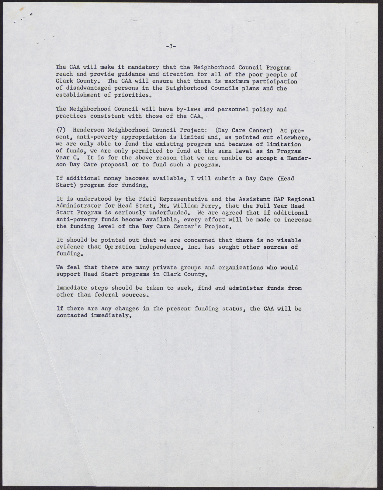 Letter to Economic Opportunity Board from Carlton Dias (3 pages), December 9, 1968, page 3