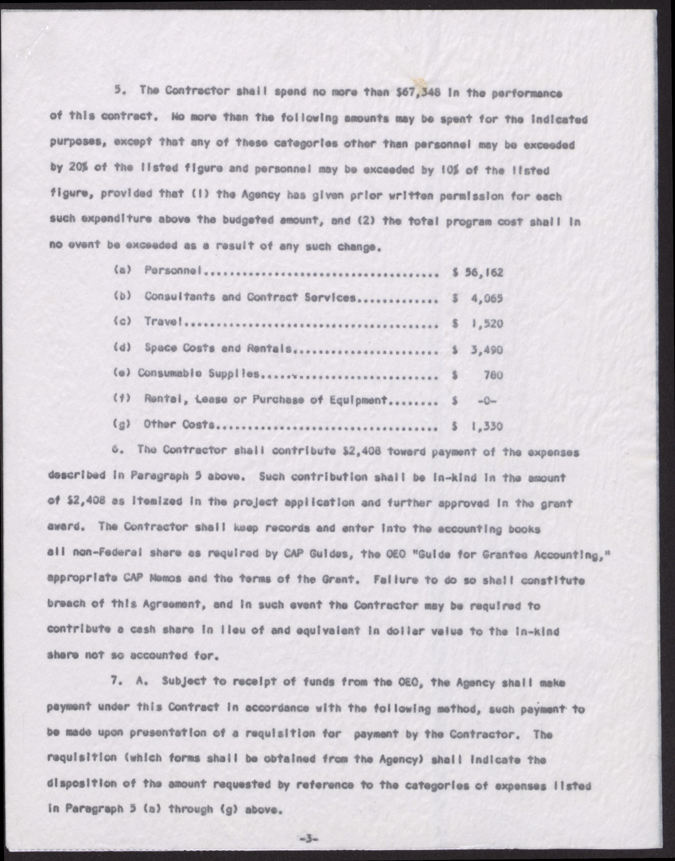 Contract of Agreement between the EOB and Operation Independence, Inc. (4 pages), August 1, 1967, page 3