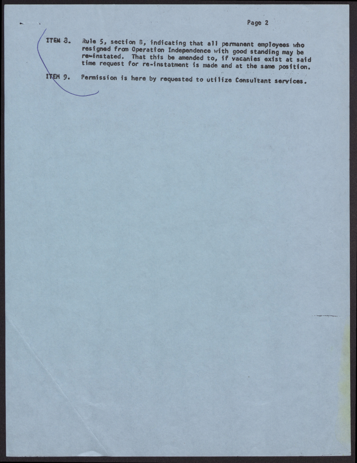 Letter to the Executive Committee of Operation Independence from George Gant (2 pages), August 8, 1967, page 2